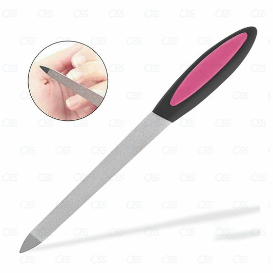 1/3/5 Packs Sapphire Nail File Metal Nail File Plastic Long Handle Nail Buffer Nail Care Manicure Tool Accessories 17.2 cm
