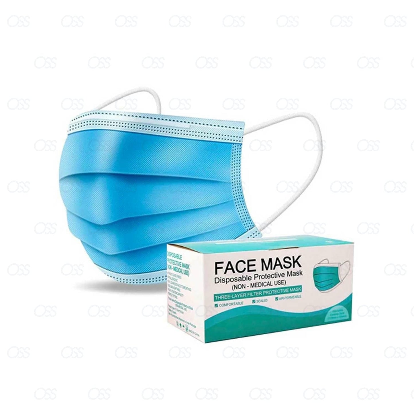 3 Ply Disposable Face Mask Protect Mouth Guard Cover Face Respiration Surgical Mask UK - 5-50 Pcs