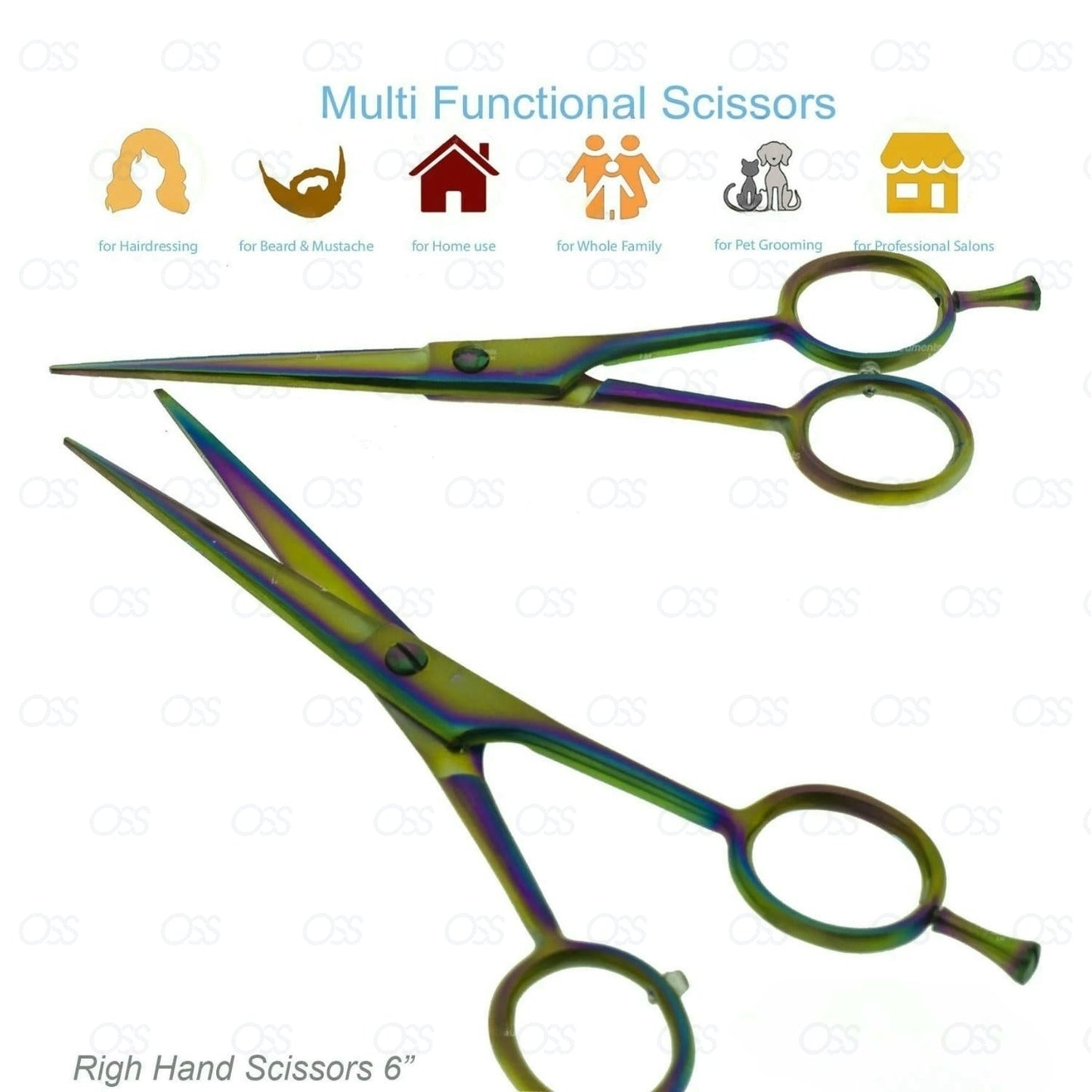 6" Professional Hairdressing Scissors Barber Hair Cutting Right Hand Rings