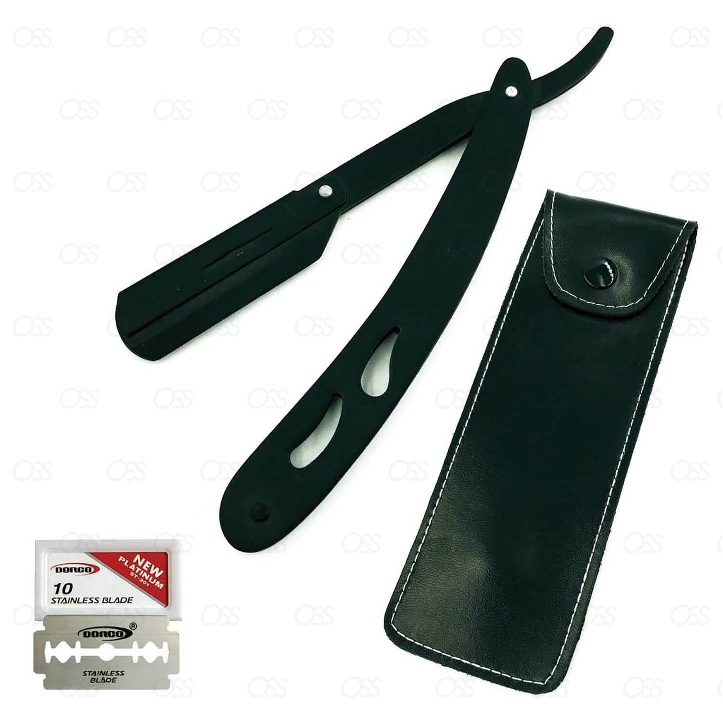 BEST QUALITY BLUE SHAVING RAZOR + LEATHER SHARPENING STROP