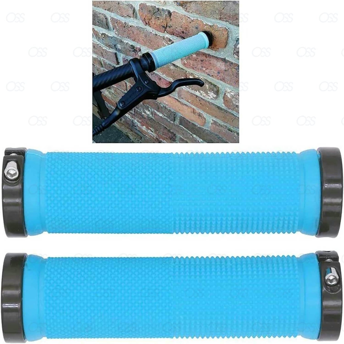 Bicycle Handle Bar Grips Double Lock On BMX MTB Mountain Bike Cycle Grip