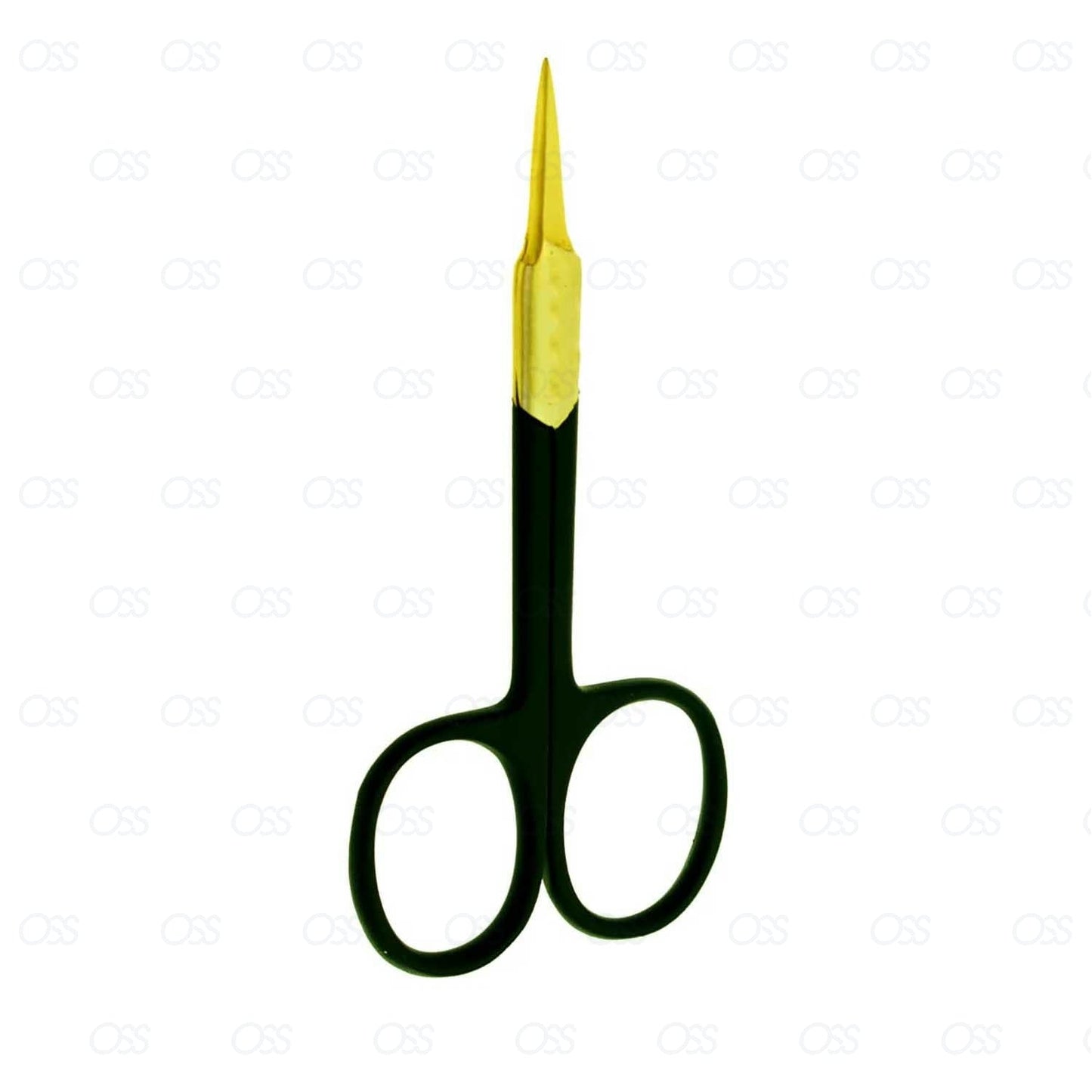 Black SUPER SHARP STRAIGHT EDGE CUTICLE NAIL SCISSORS ARROWPOINT GOLD STEEL