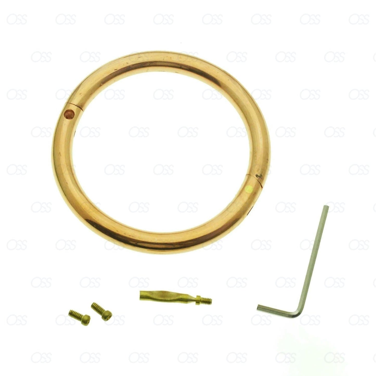 Bull Cow Nose Ring Steel Brass Copper Farm Animal Livestock Free Key & Screw