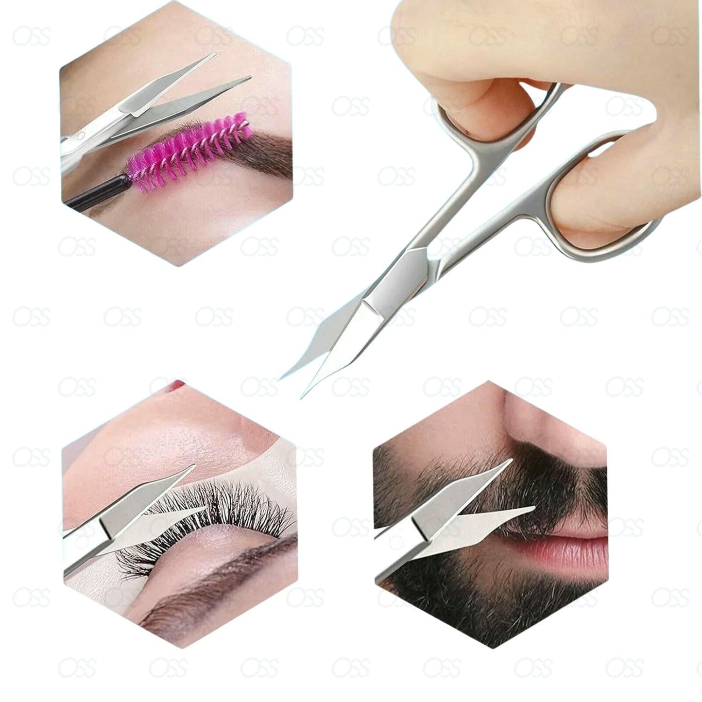 CURVED NAIL SCISSORS SUPER SHARP THIN EDGE CUTICLE SCISSORS SILVER STEEL