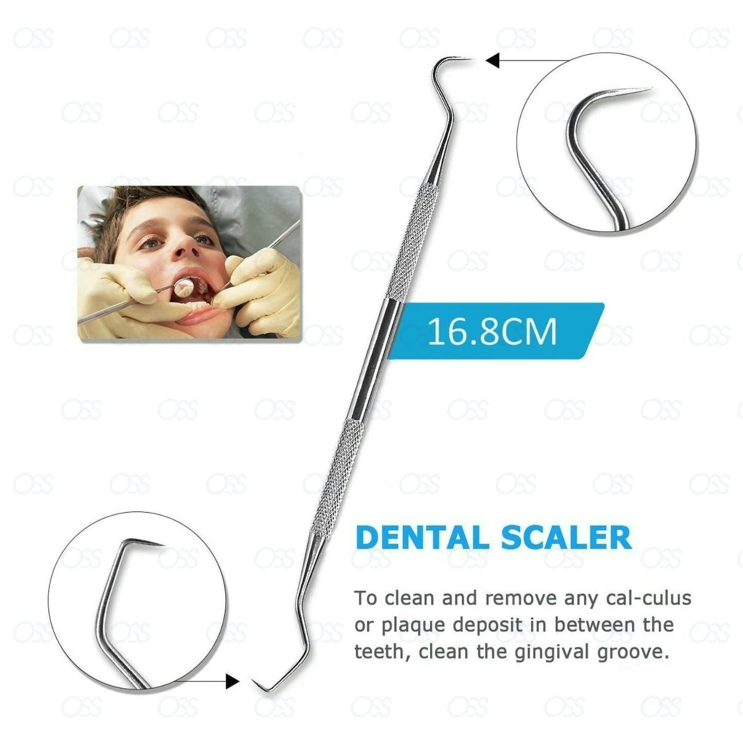 Dental Kit Tooth Scraper Mirror Scale Set Tartar Calculus Plaque Remover 4pc