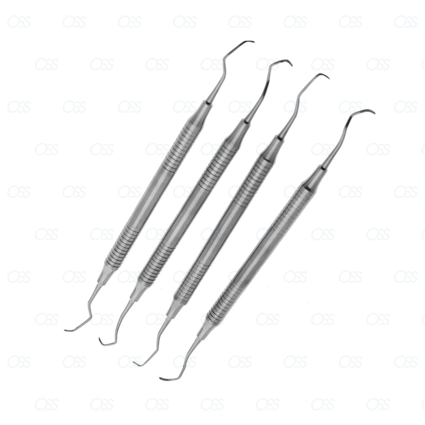Dental Periodontal Gracey Curettes Hollow Dental Lab Instrument Set 4Pcs NEW