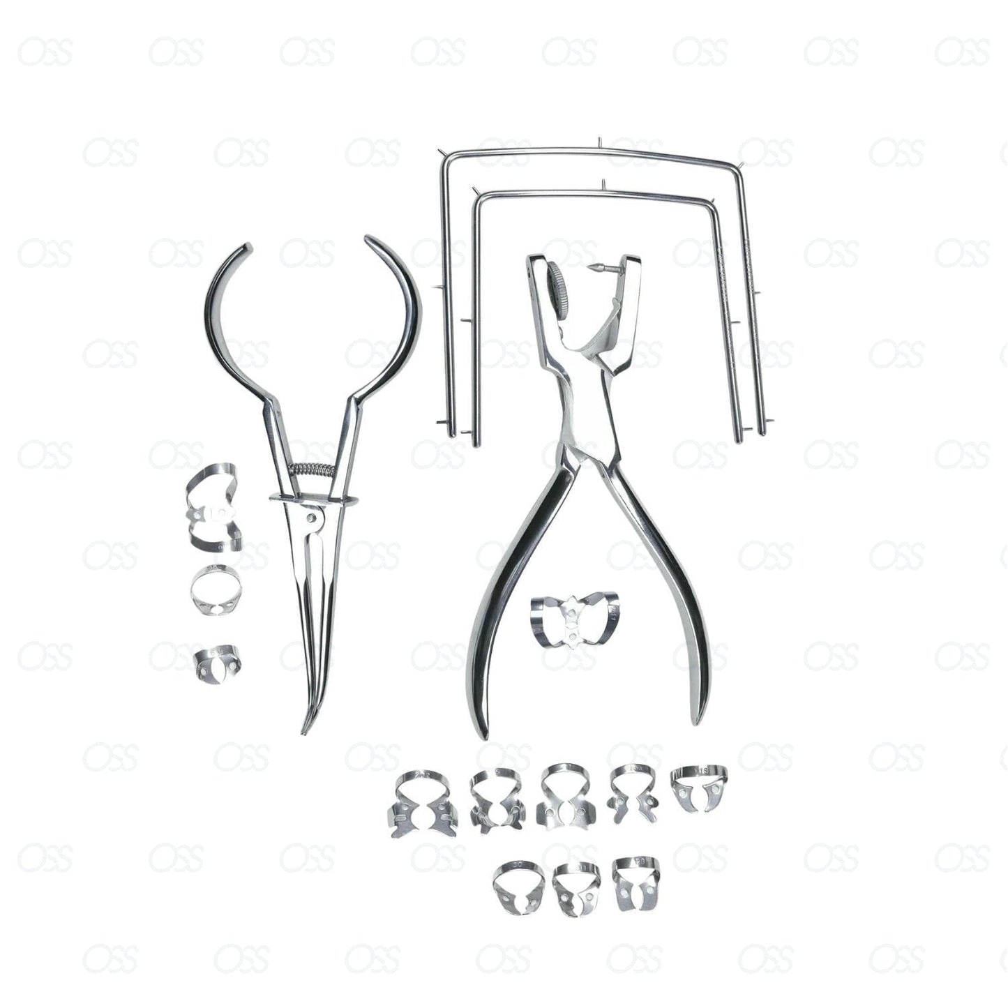 Dental Rubber Dam Kit Ainsworth Brewer Winged Rubber Dam Clamps Forceps Frame CE