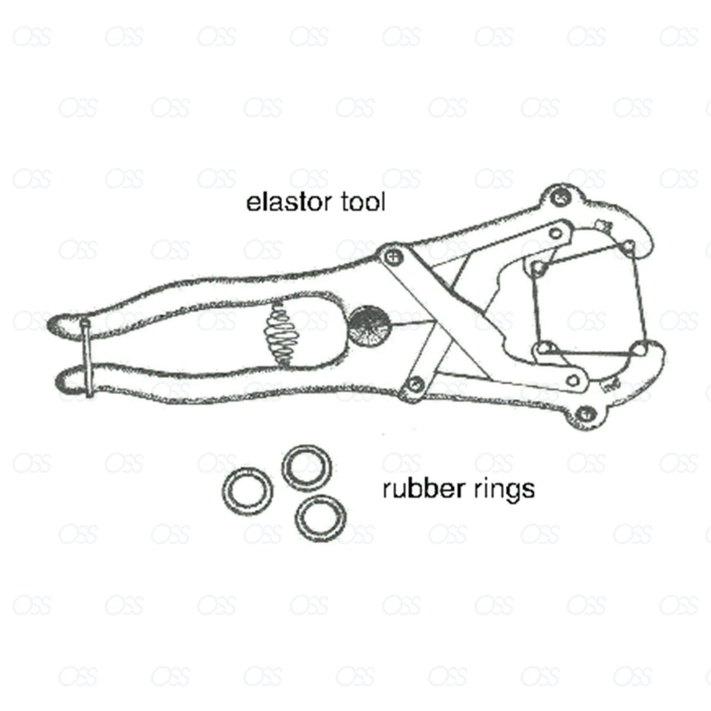 Elastrator Castrating Pliers Rubber Ring Applicator Large Silver and Pink New