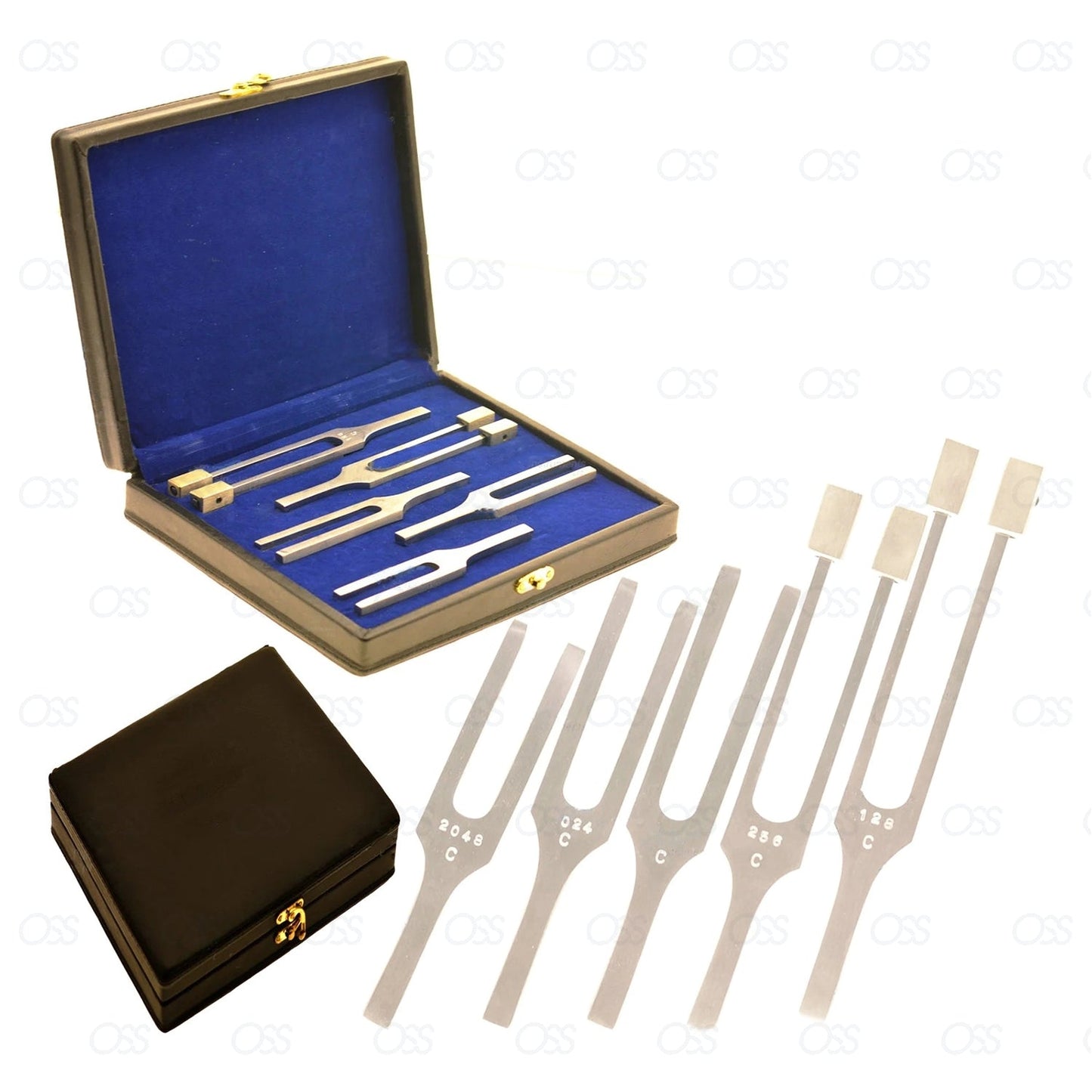 England Pro Tuning Fork Chakra Set 5 Aluminium Stainless Steel Diagnostic CE
