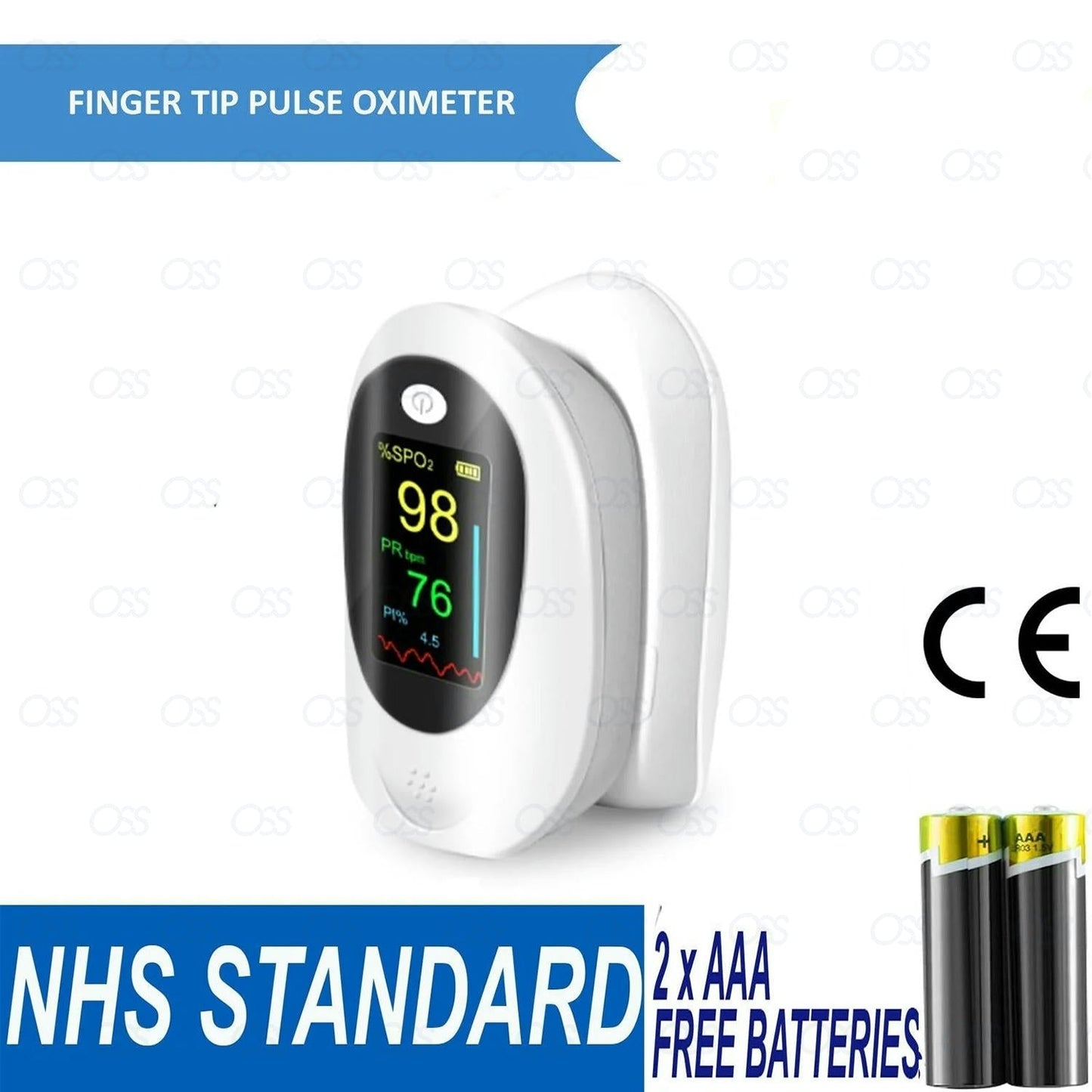 Finger Pulse Oximeter LED Display Oxygen Saturation Monitor