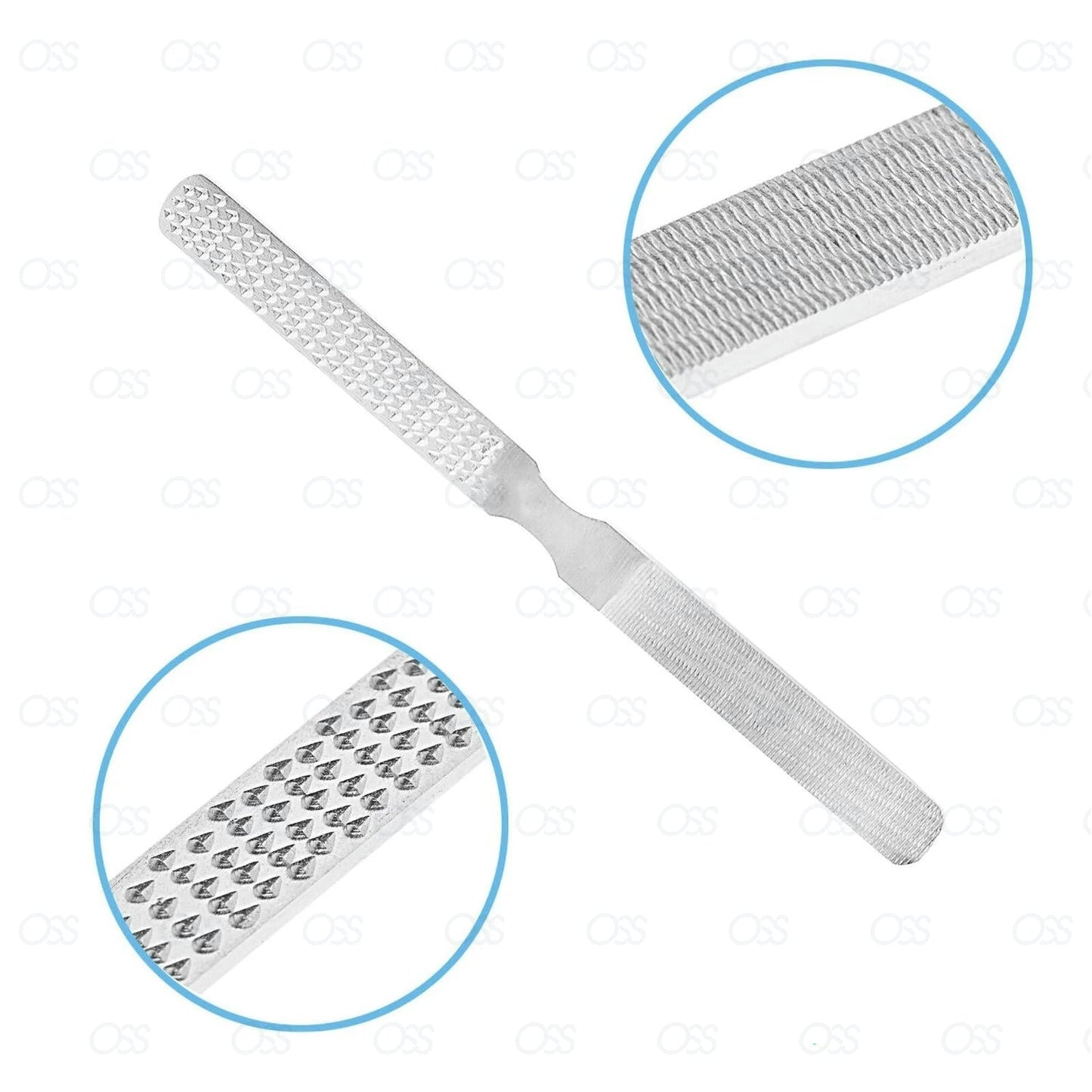 Foot File Nail Rasp Hard Dry Skin Remover - Four Sided - Stainless Steel