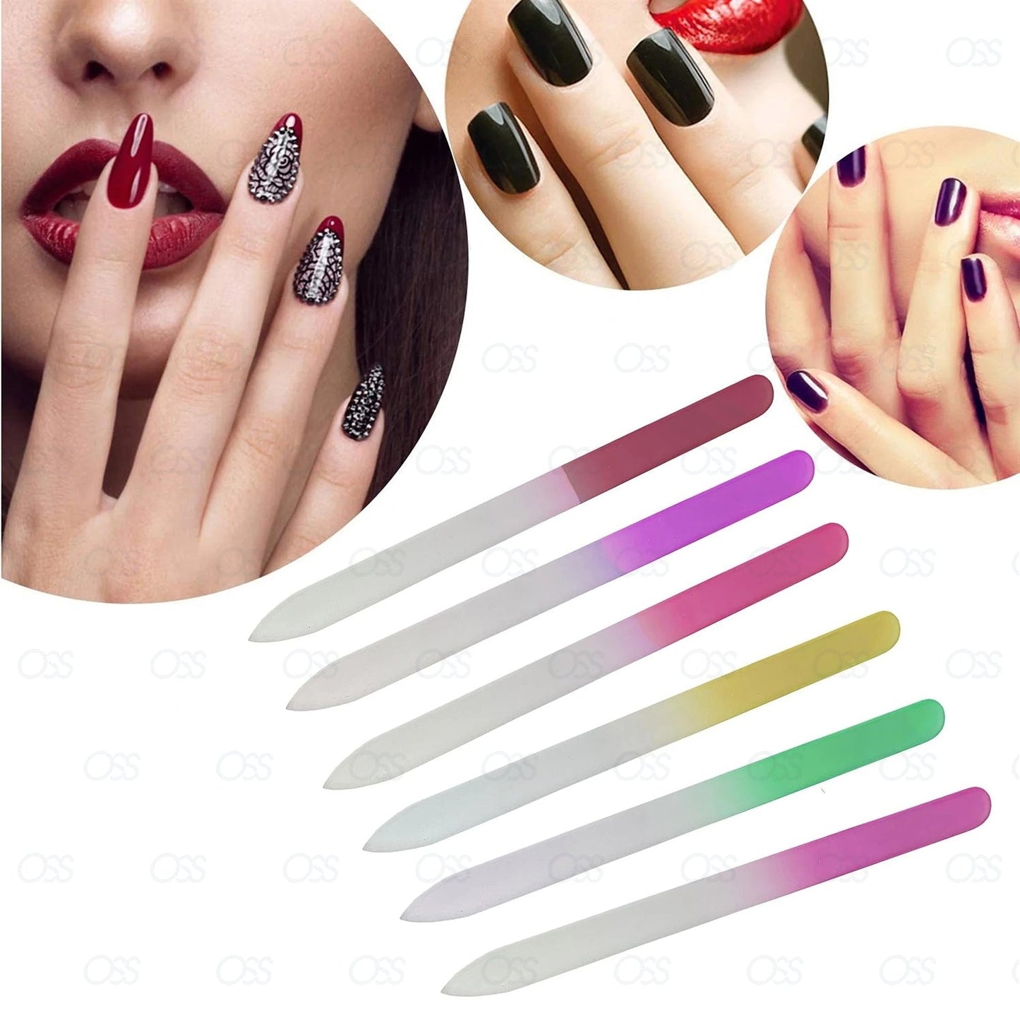 Glass Nail File Set for Manicure Pedicure Beauty Nail Arts