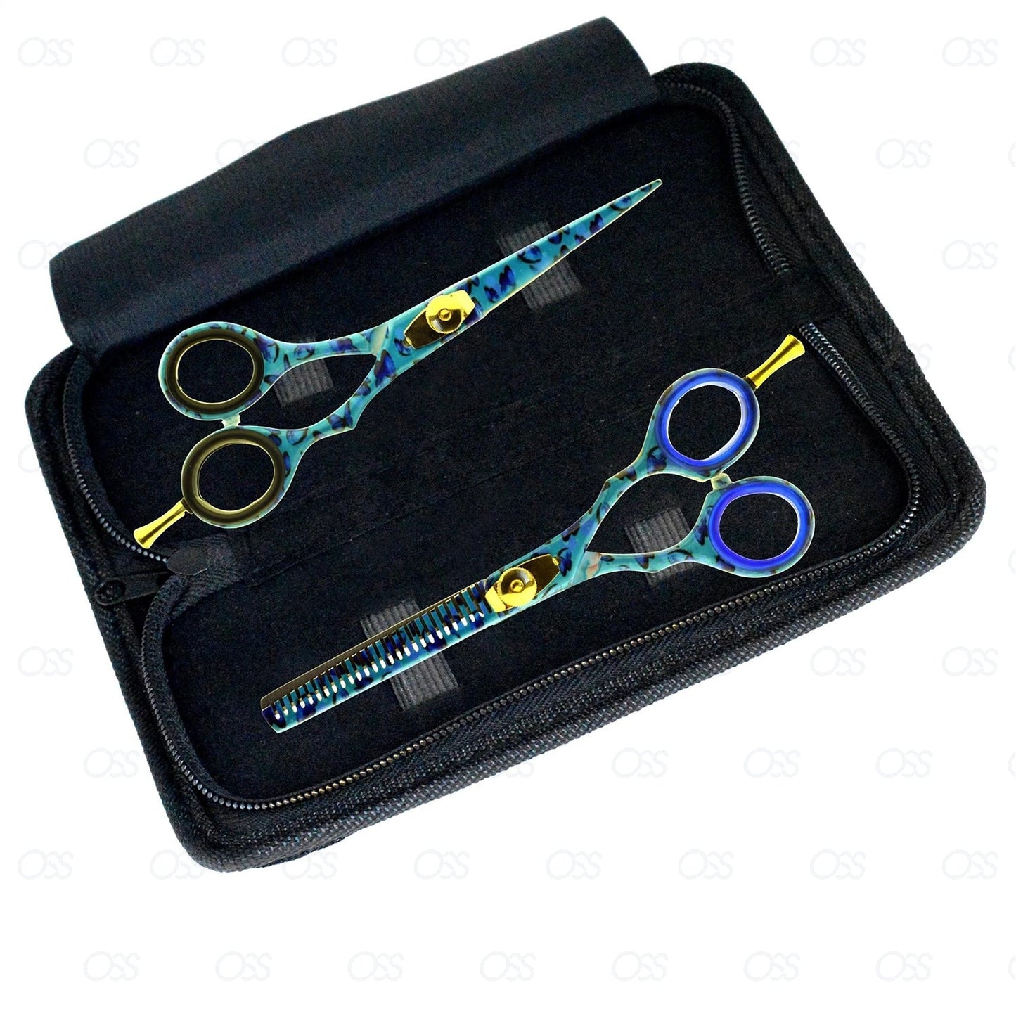 Hairdressing Cutting Scissors Barber and Thinning Salon Shears Set Case 5.5 inch