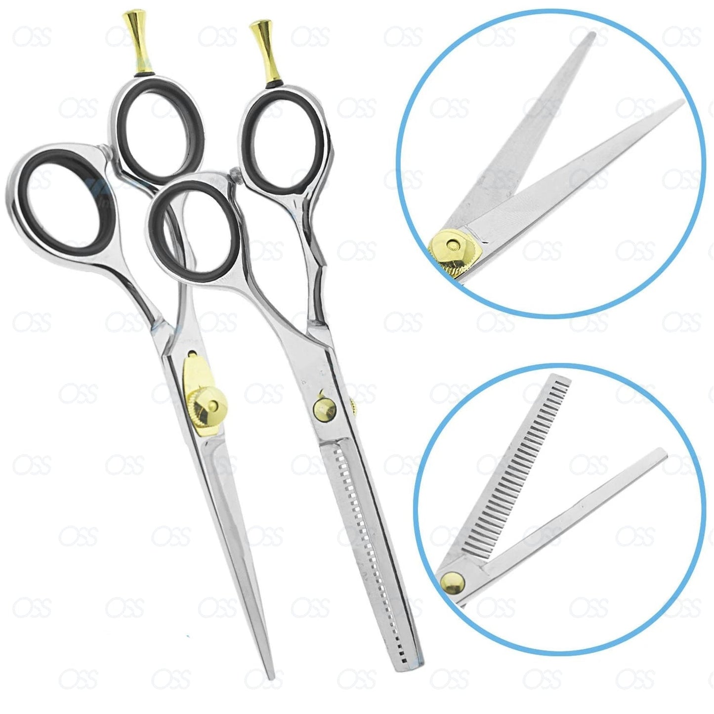 Japanese Left Hand Hairdressing Scissors Hair Thinning Scissors Set 5.5"
