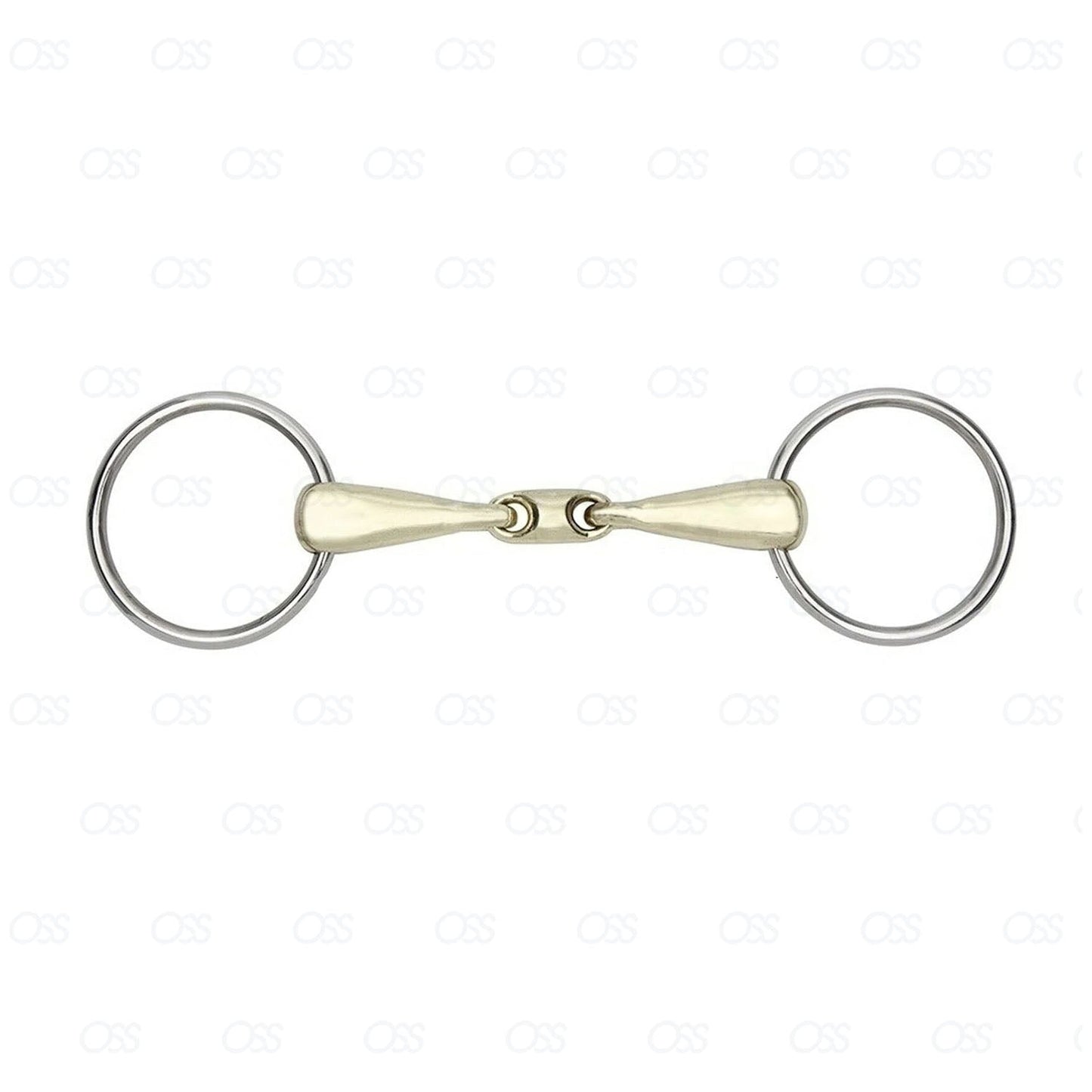 MOUTH LOOSE 3'' RING FRENCH LINK SNAFFLE HORSE PONY BIT SILVER IRON 5 INCH