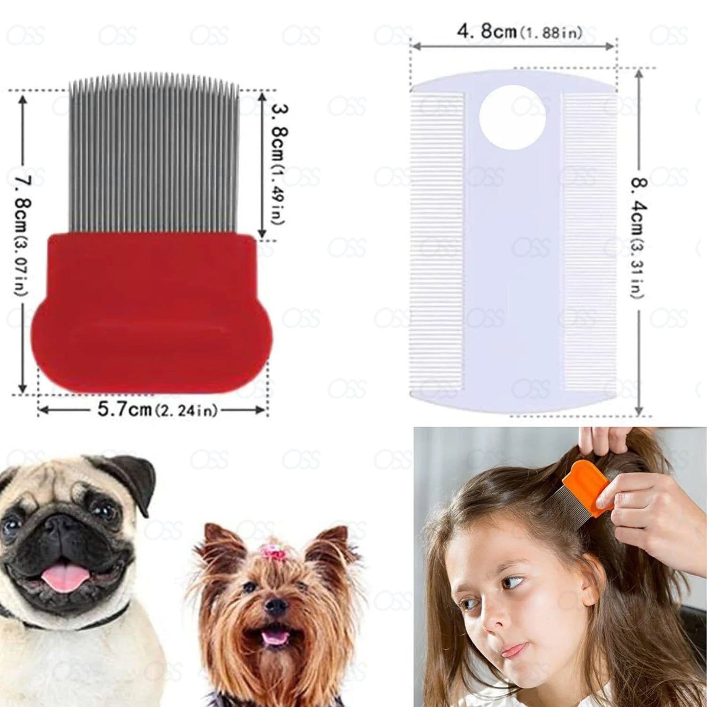 NEW METAL ROUND NIT HAIR GRITTY COMB HANDLE REMOVES HEAD LICE EGGS FINE TOOTHED