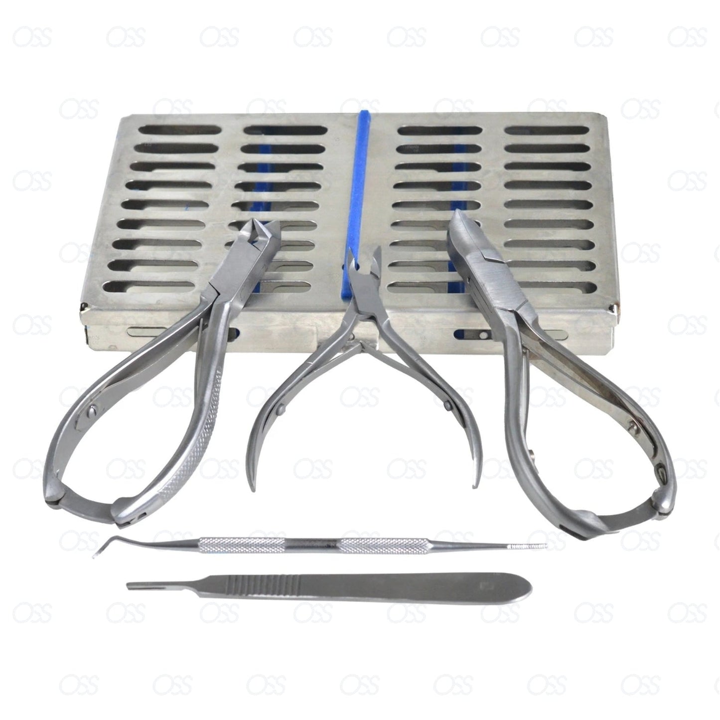 Podiatry Instrument – 6 Piece Chiropodist Tools Kit with Nail Nipper, Blacks File, Diamond Deb Dresser and Scalpel Blade Handle Sterilisation Tray - German Forged Implements for Podiatry Care - Hospital Grade