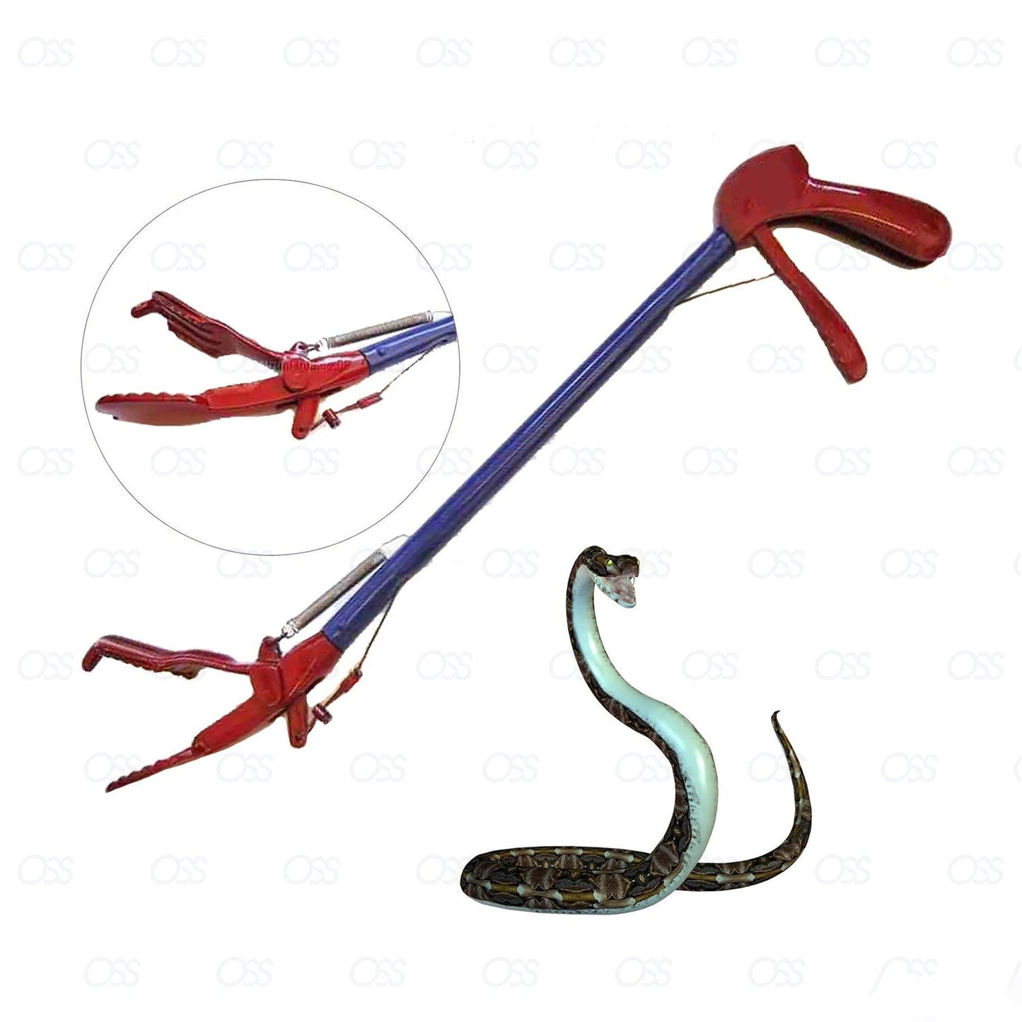 RED & BLUE SNAKE LIZARDS TONGS CATCHER REPTILE HANDLING TOOL 36"