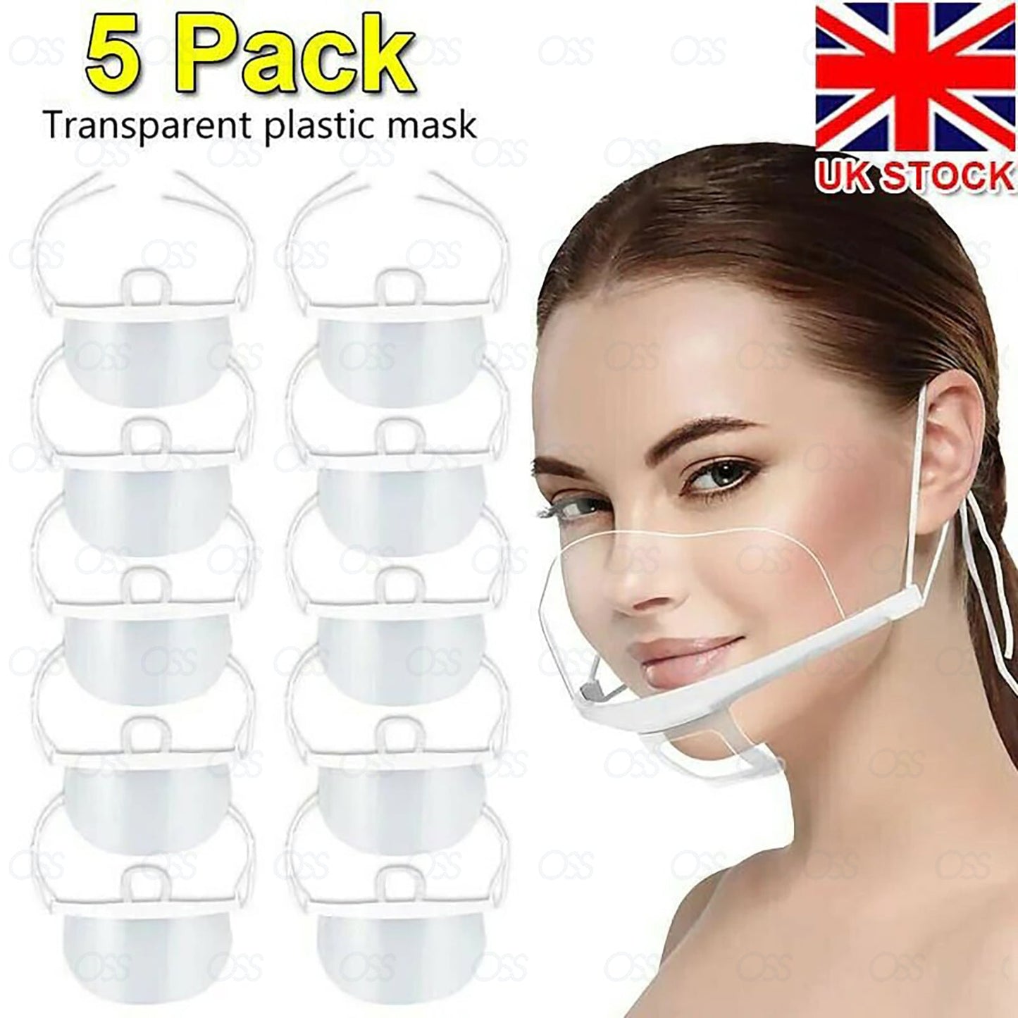 Reusable Clear Mask Plastic Half Face Cover Anti-saliva Protective Face Shield