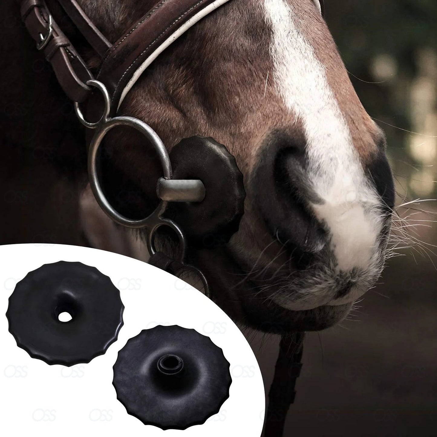 Rubber Bit Guards Cheek Rings Horse Pony Tack Saddlery Accessories Equestrian