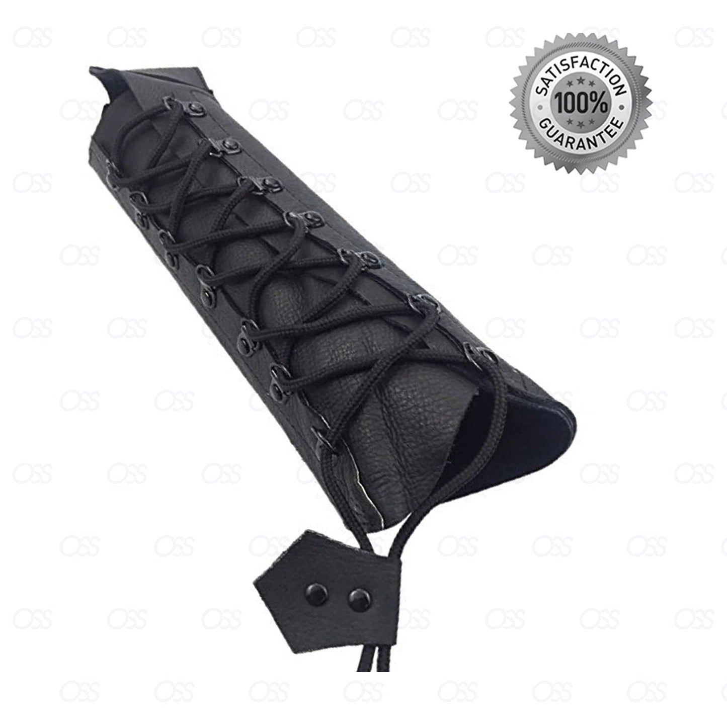 SHOOTING ARM GUARD MADE WITH BLACK COW LEATHER ARCHERY PRODUCTS AG8400 L-HAND.