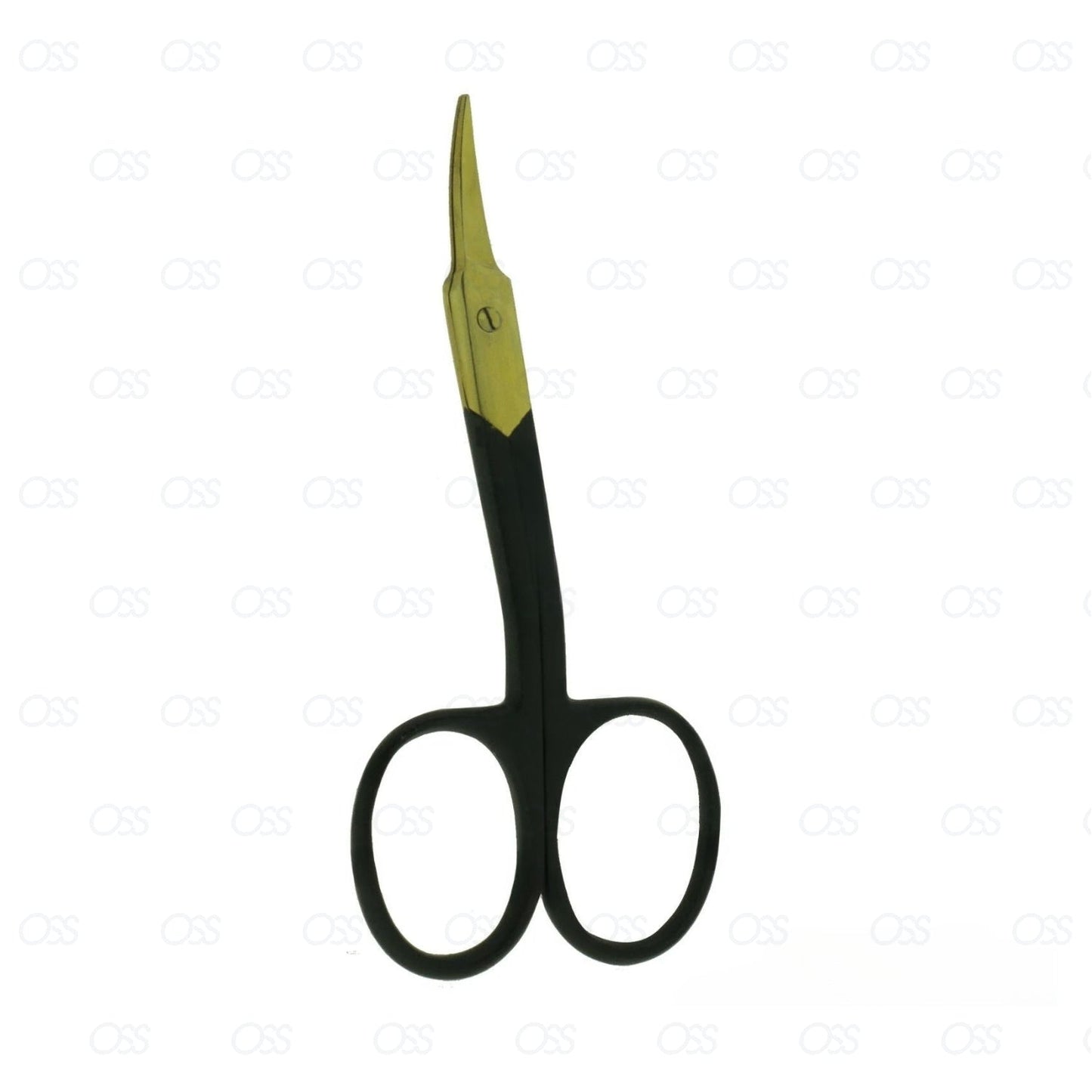 SUPER SHARP CURVED EDGE CUTICLE NAIL SCISSORS ARROW POINT BLACK GOLD STEEL