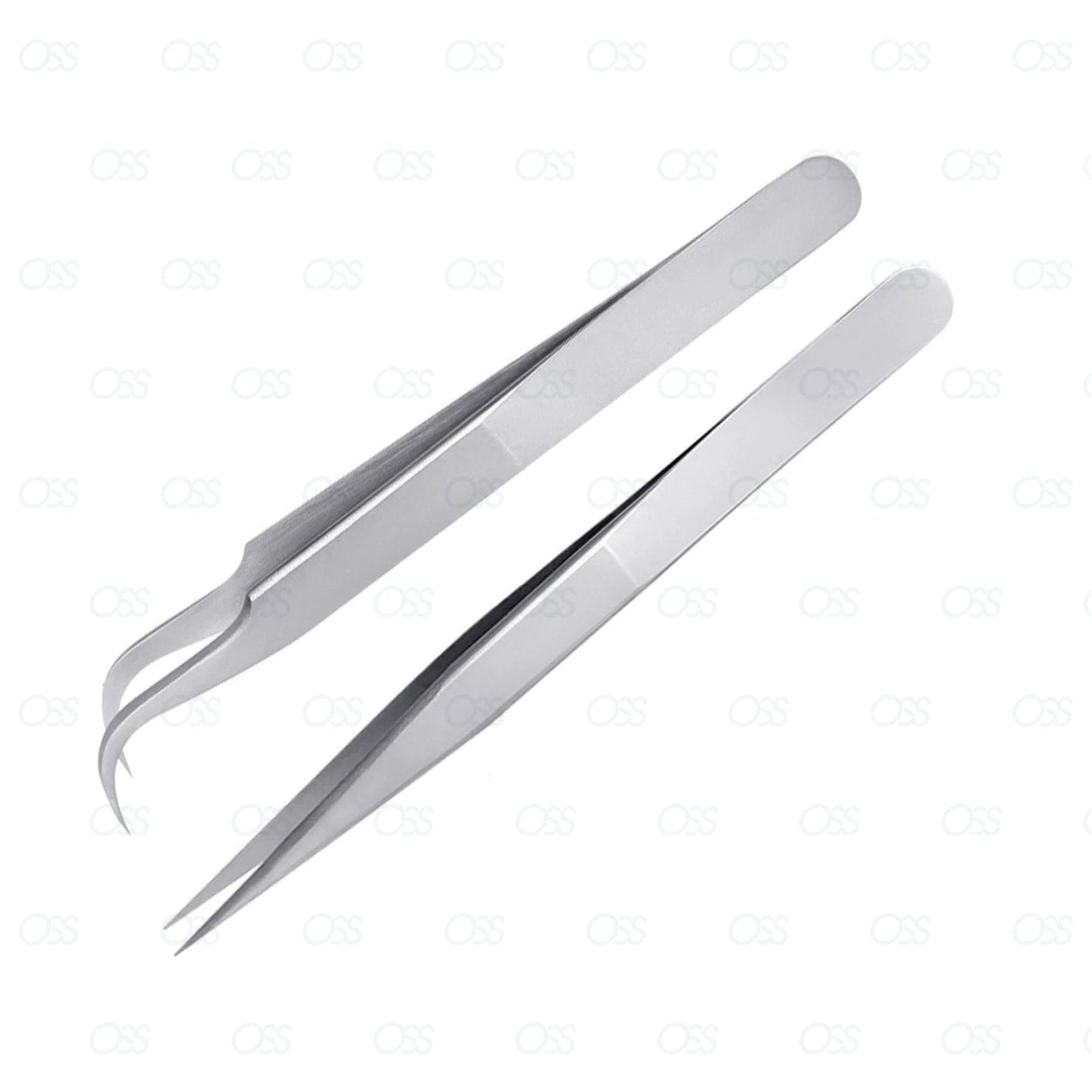 Vetus Straight Pointed Curve Tweezers Mirror Eyelash Extensions Stainless Steel