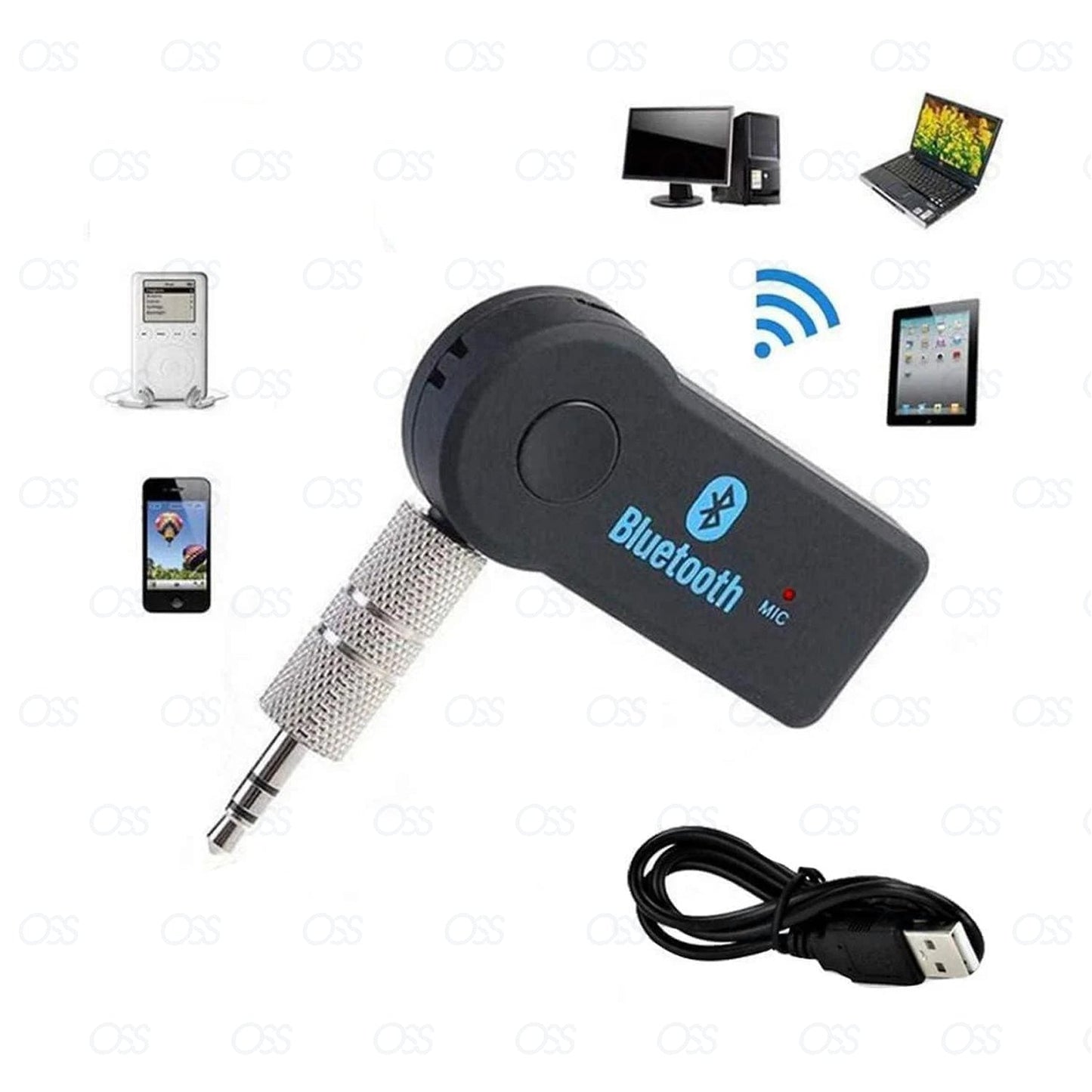 Wireless Car Bluetooth Receiver Adapter 3.5MM AUX Audio Stereo Music UK STOCK