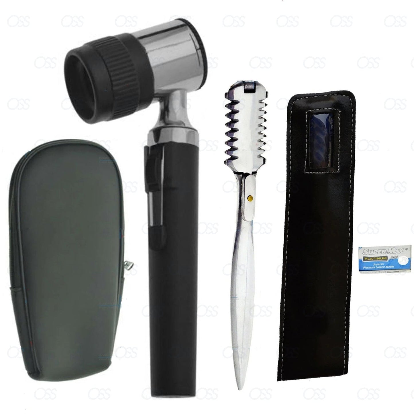 Professional Dermatoscope with LED & Fiber Optics Compact Design for Skin Hair remover Examination thinning Blade Dermatology