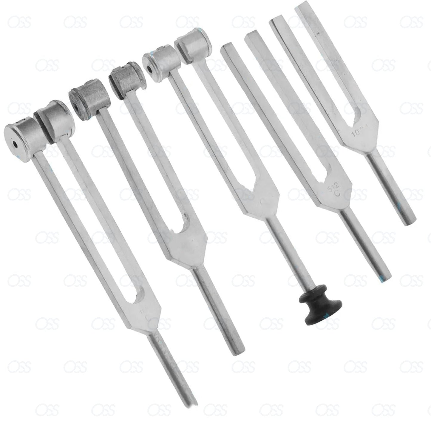 Medical Tuning Tunning Fork Chakra 5pcs Set Aluminium Weight 128, 256, 512, 1024