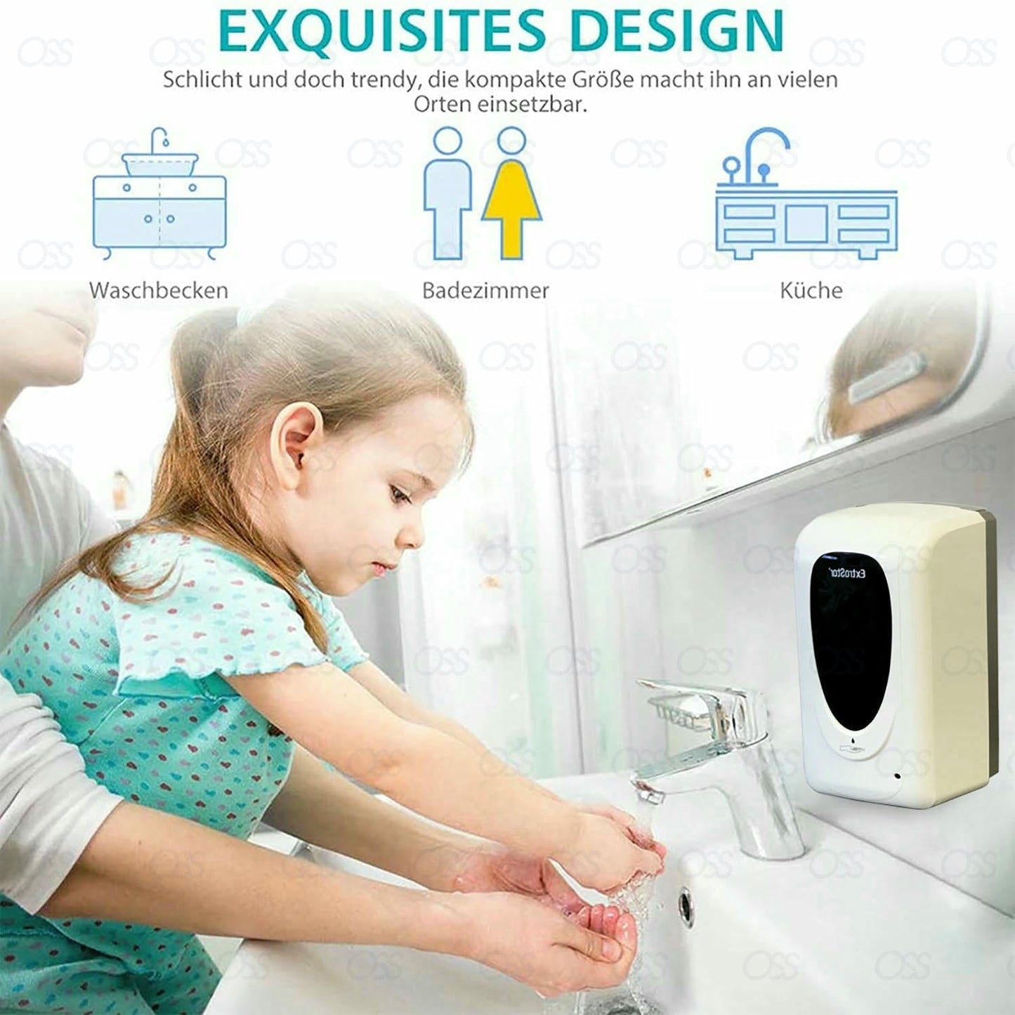 1000ml Automatic IR Sensor Touchless Soap Liquid Dispenser Hands Free Bathroom