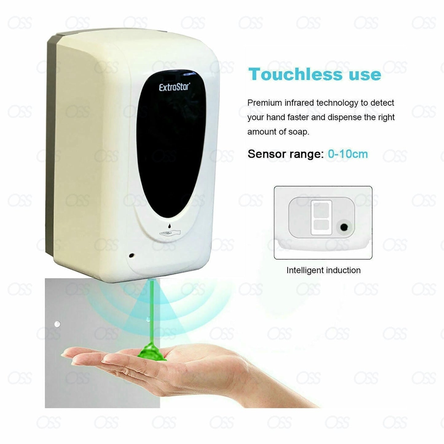 1000ml Automatic IR Sensor Touchless Soap Liquid Dispenser Hands Free Bathroom