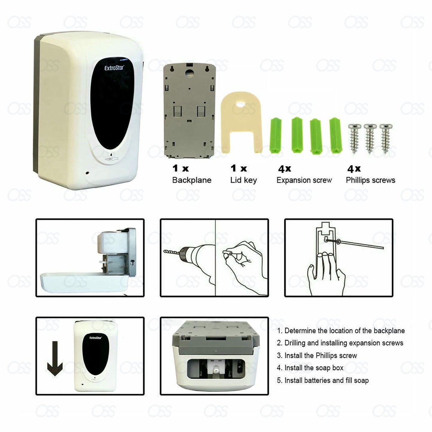 1000ml Automatic IR Sensor Touchless Soap Liquid Dispenser Hands Free Bathroom