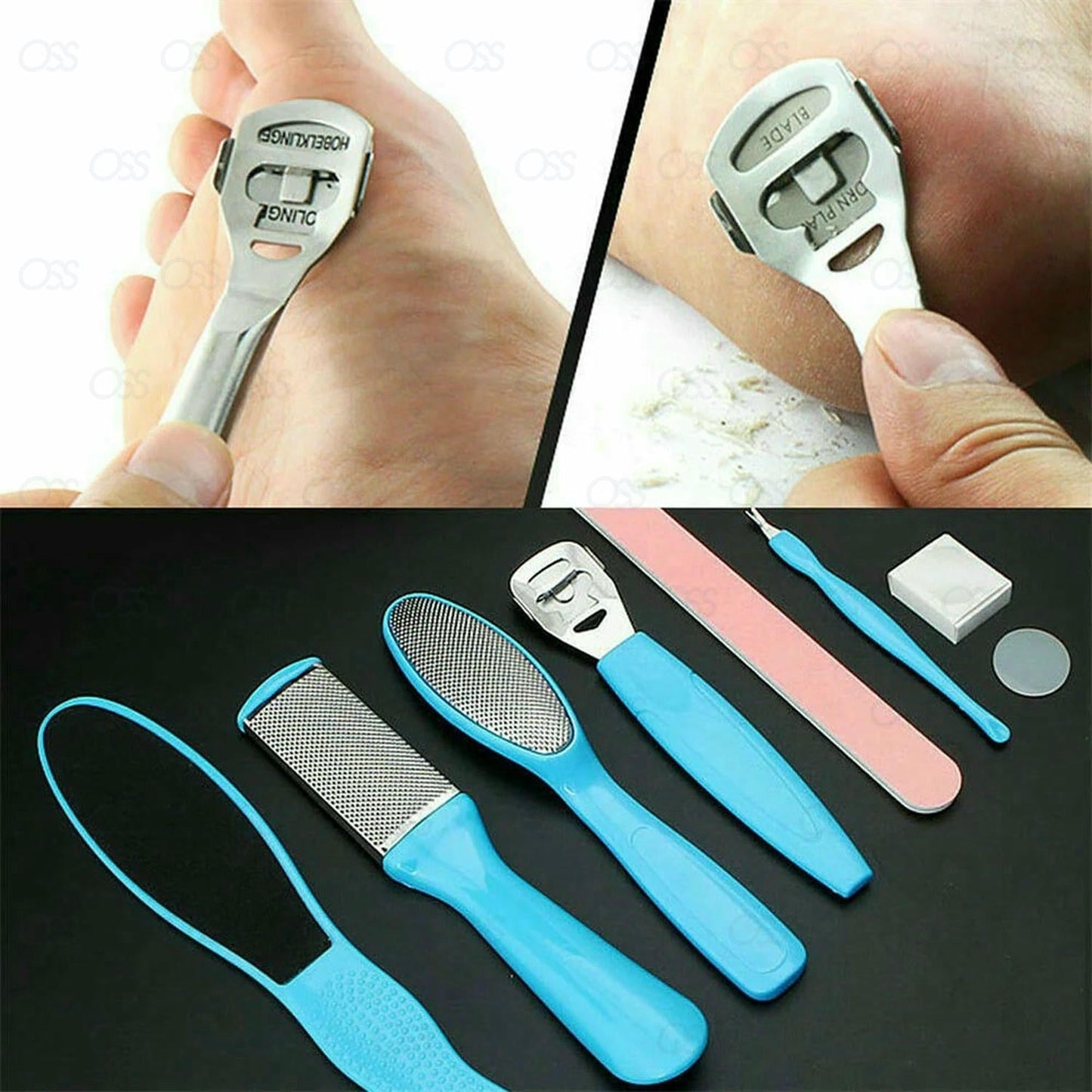 8 X Hard Dry Skin Remove Shaver Foot Pedicure Set Feet Blades Scraper Callus Kit