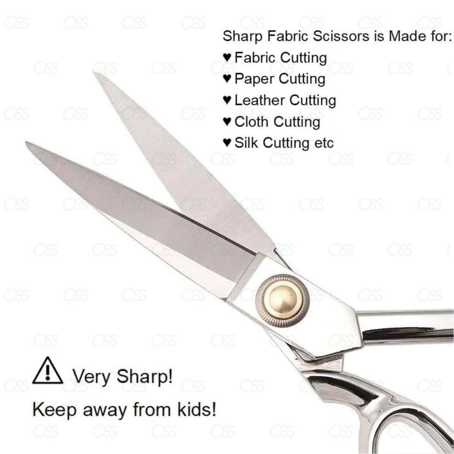 10" German Tailor Dressmaking Scissors - Heavy Duty Stainless Steel Sharp Shears Fabric, Clothes, Leather, Denim, Altering, Sewing & Tailoring