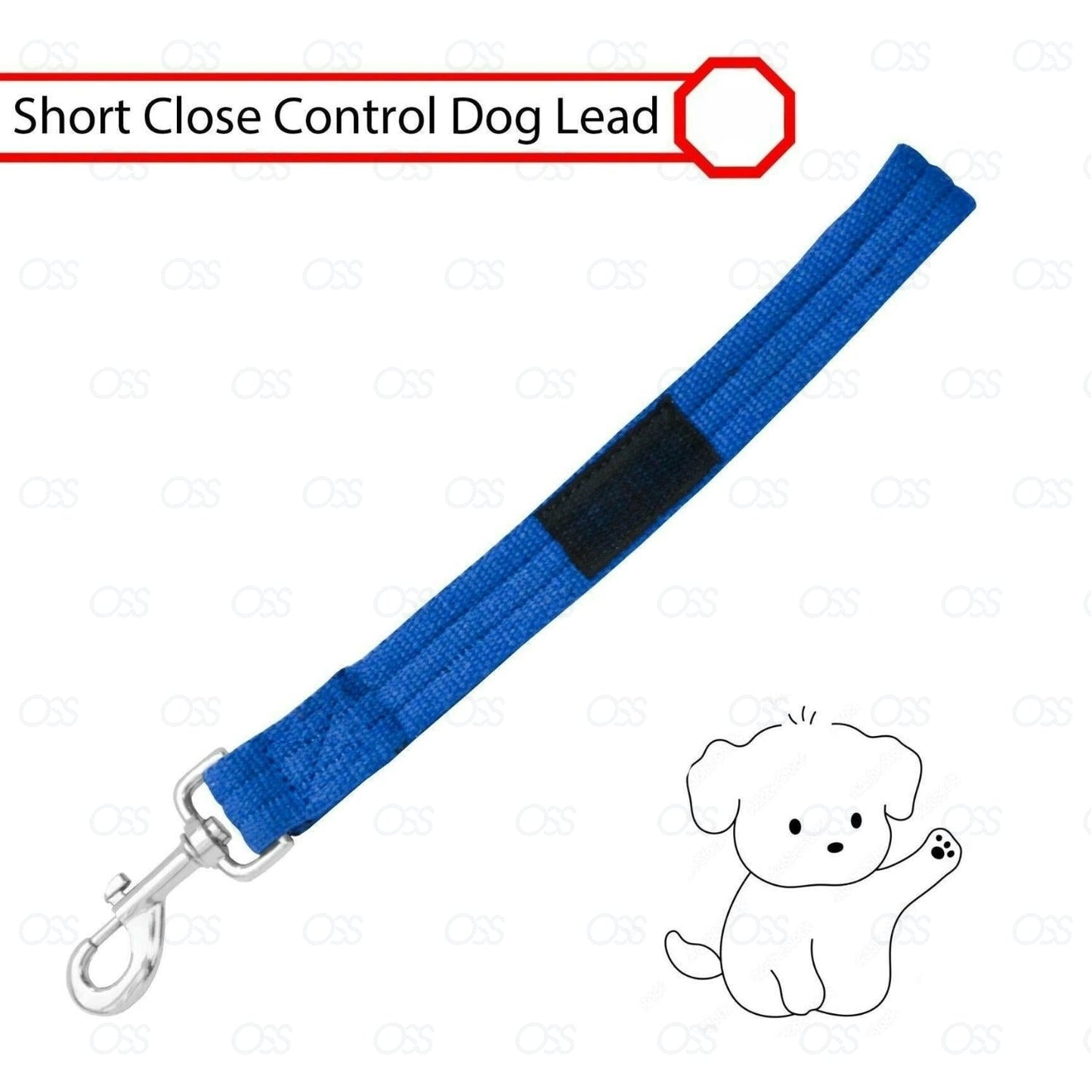 10" Short Dog Training Lead Leash Grab Handle Close / Traffic Control 25mm Wide
