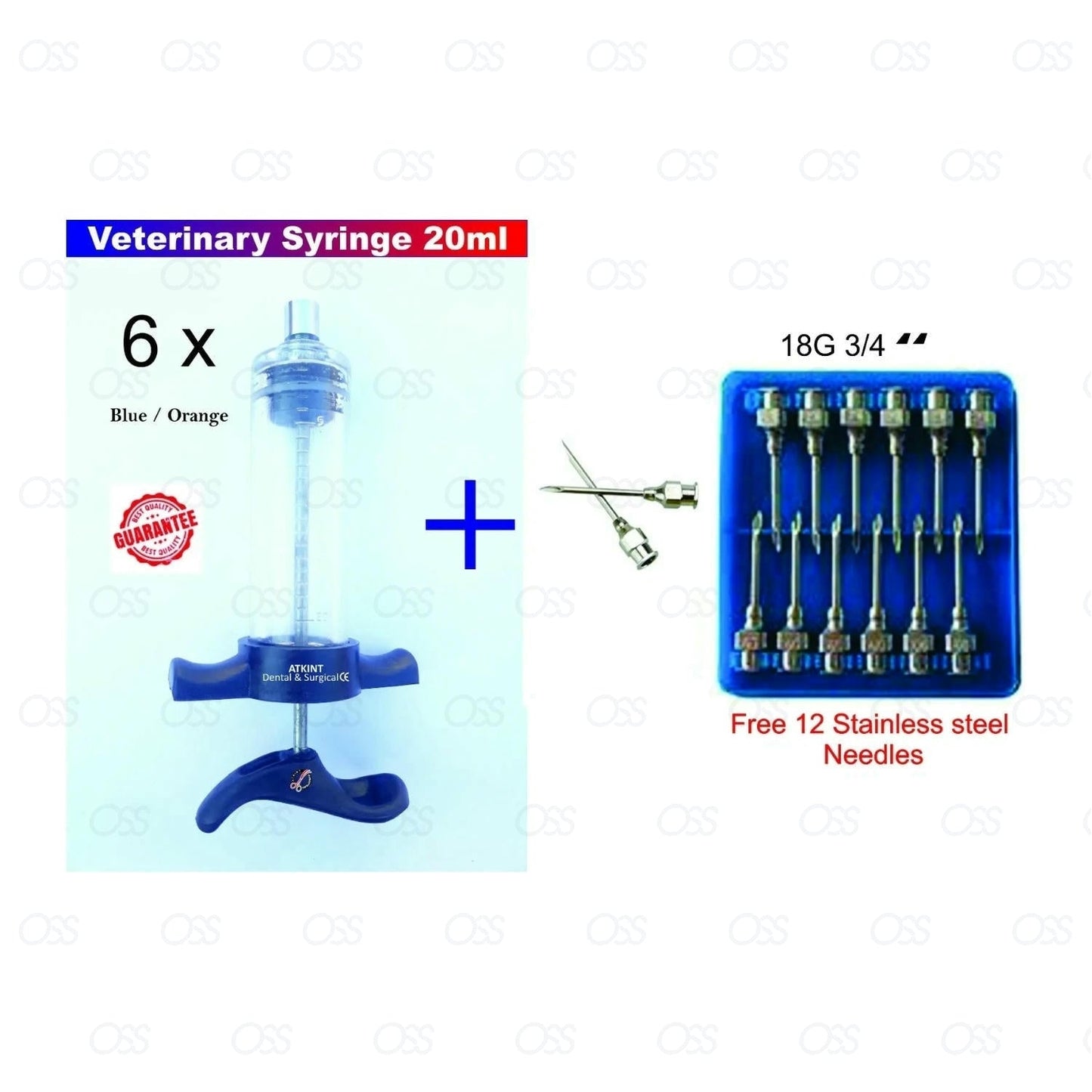 10ml / 20ml Veterinary Syringe Luer Injection Lock Reusable Livestock Supplies CE