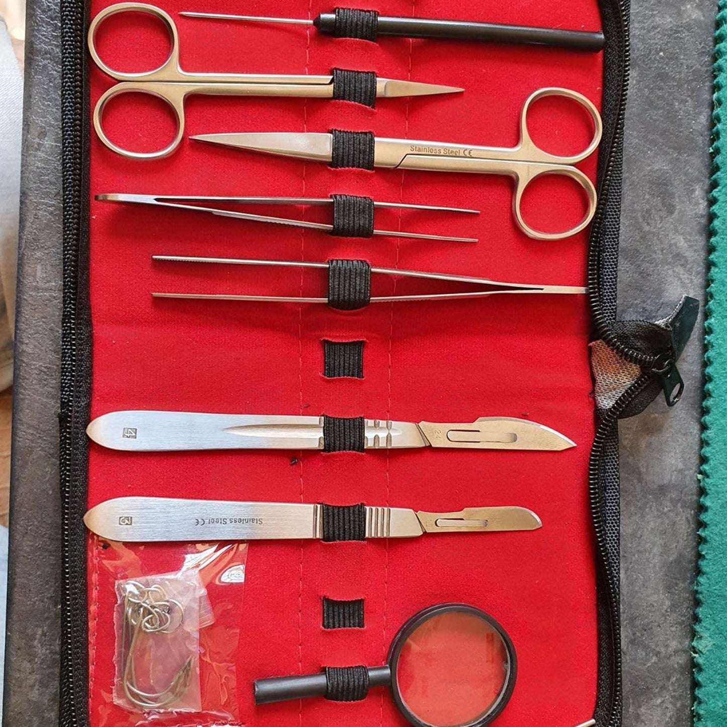 13 PCs STUDENT DISSECTING KIT VETERINARY SURGICAL DIAGNOSTIC EXAMINATION CE