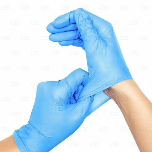 1Above_Pack of 200 Disposable Vinyl Nitrile Gloves | Powder Free | Extra Strong | multi-Purpose | Colour - Blue | UK Seller(Large Size)