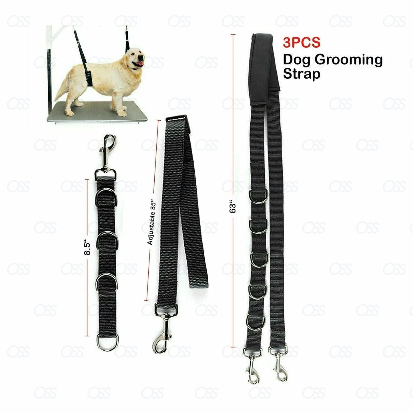 3PCS DOG GROOMING HARNESS STRAP