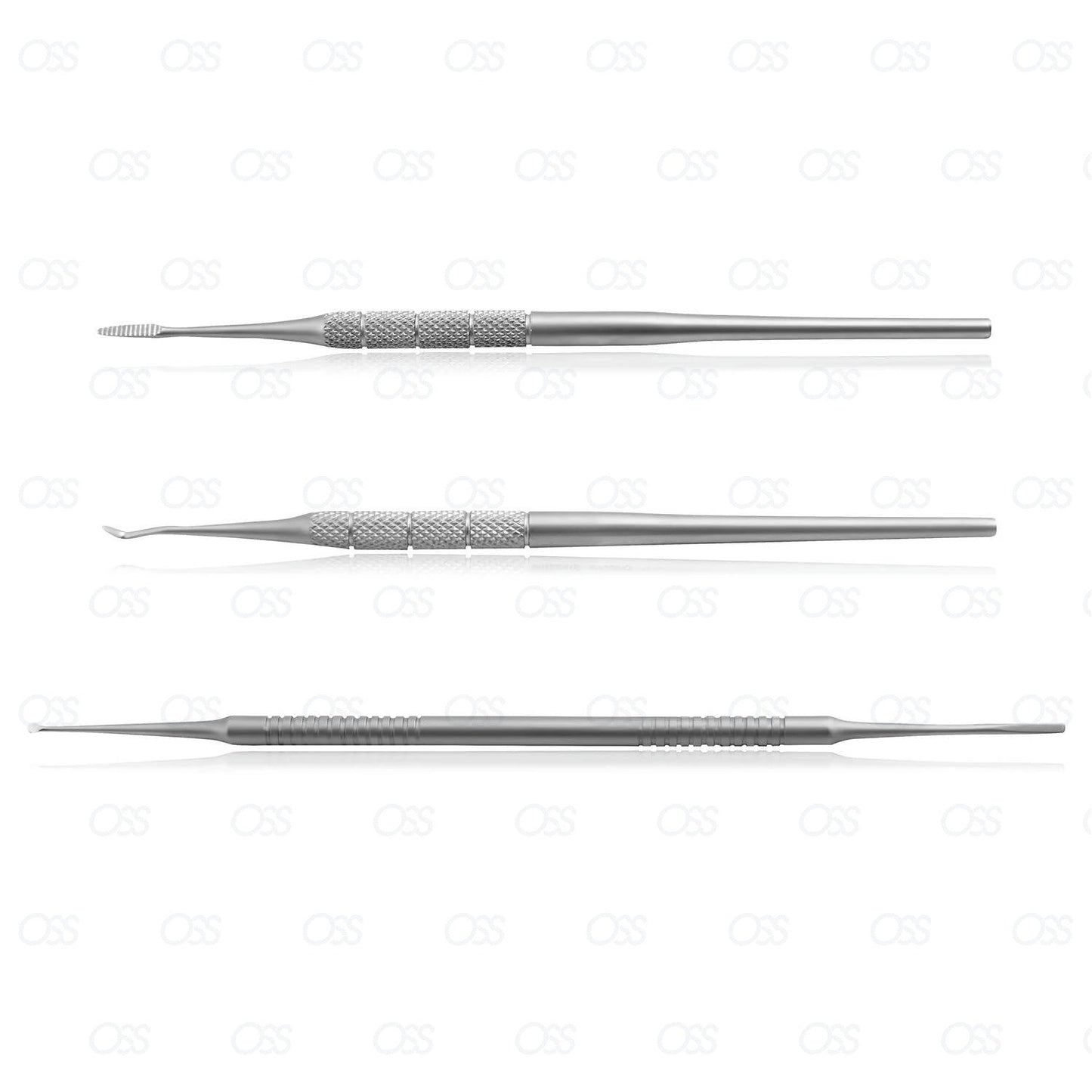 3 Pcs Podiatry Set - Swan Neck Probe / Fine & Double Ended Blacks Files CE