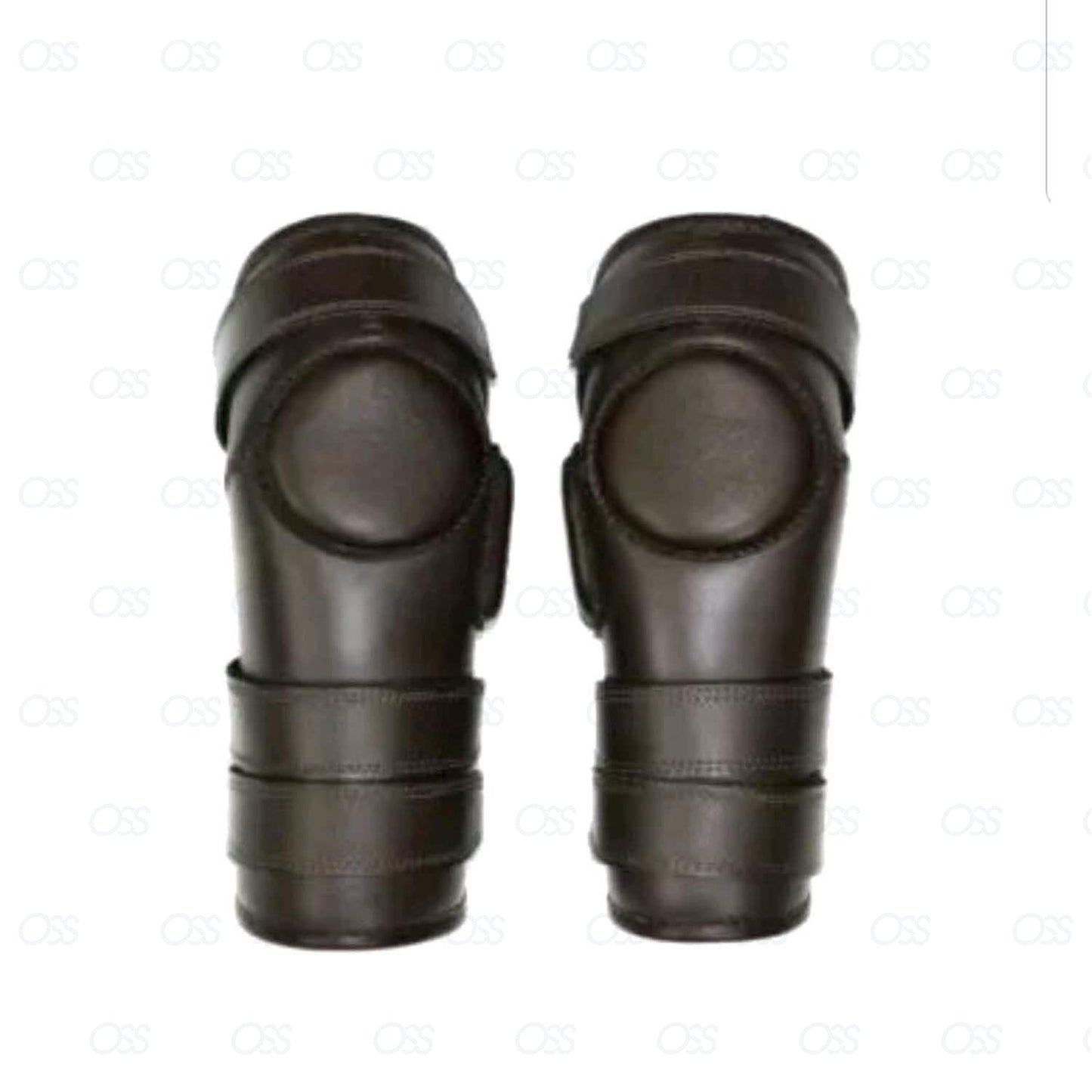 3 STRAP POLO & RIDING KNEE GUARDS REAL LEATHER PADDED-SUPREME QUALITY