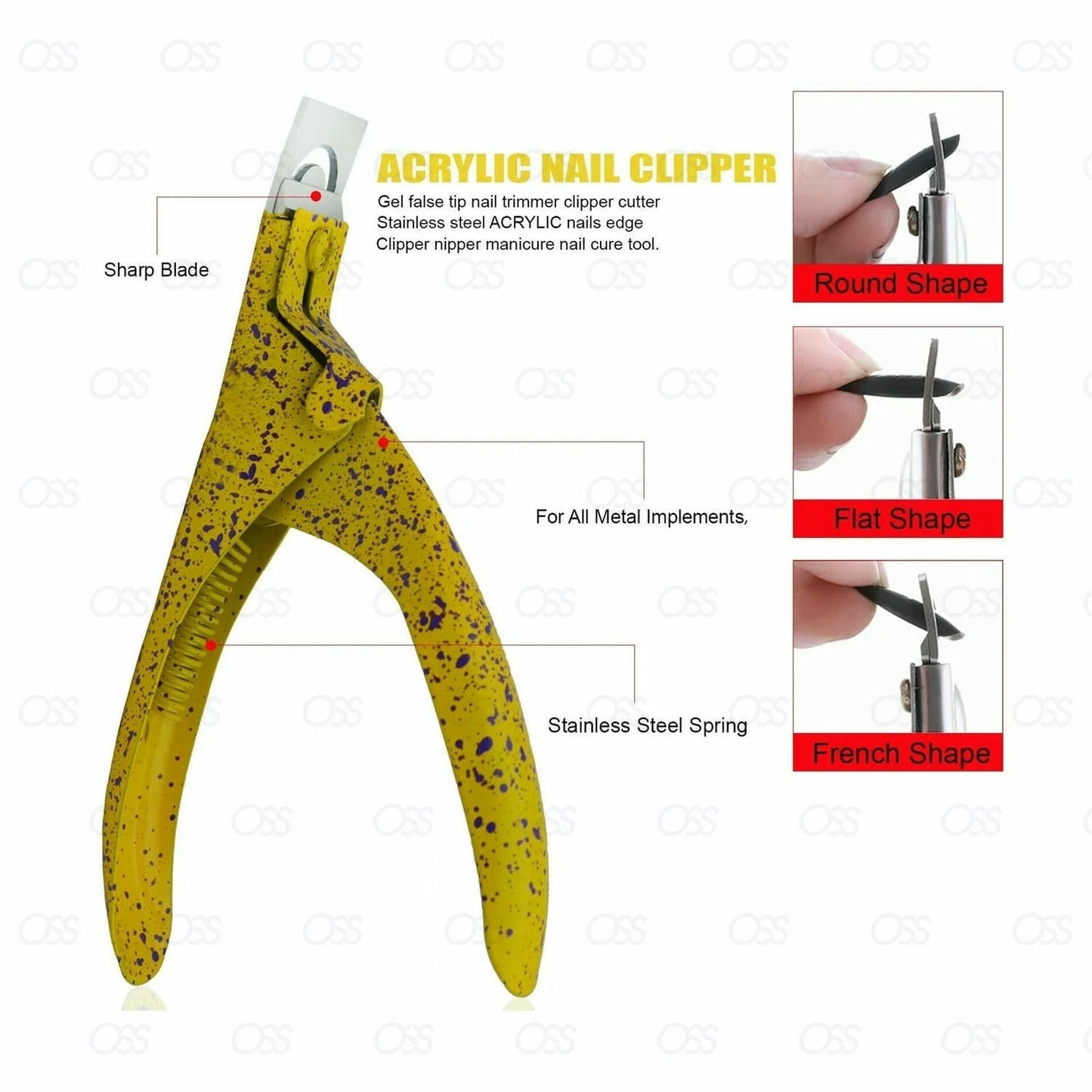 3Way Acrylic UV Gel False Fake Nail Salon Manicure Art ToeTip Cutter Clipper