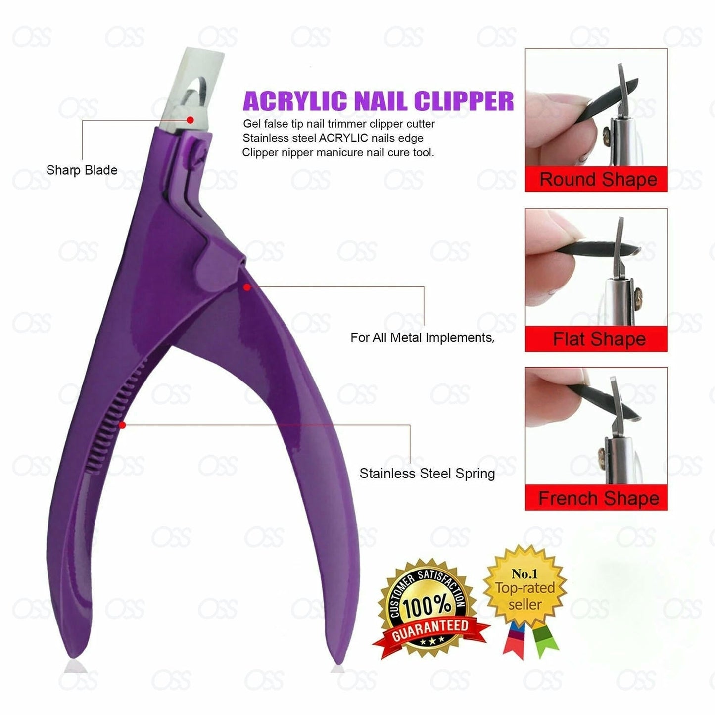 3Way Acrylic UV Gel False Fake Nail Salon Manicure Art ToeTip Cutter Clipper