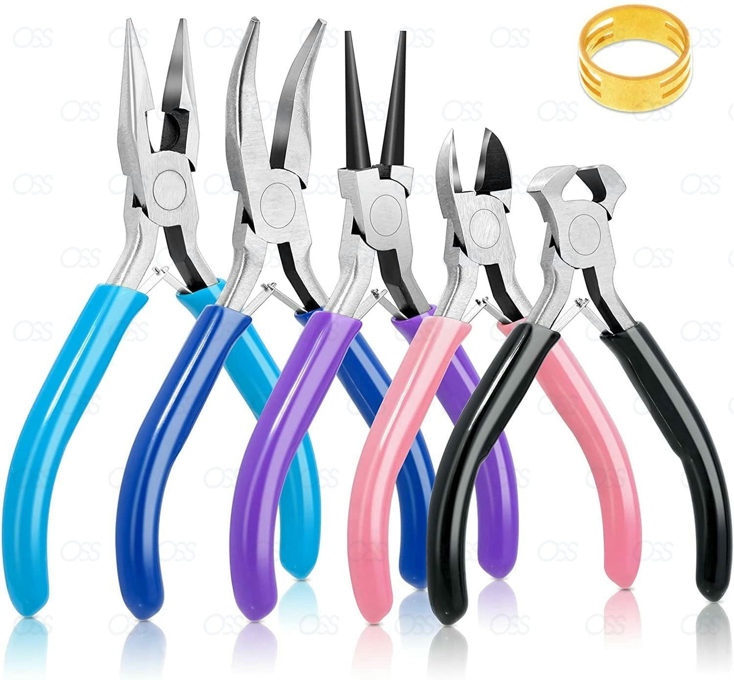 5 Mini DIY Jewellery Craft Making Beading Watch Wire Pliers Tool Kit Set