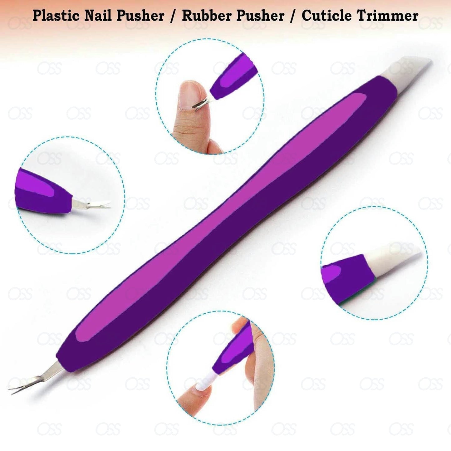 5Pcs Cuticle Pusher UV Gel Polish Soak Off Remover Tool Nail Arts Cuticle Trimmer