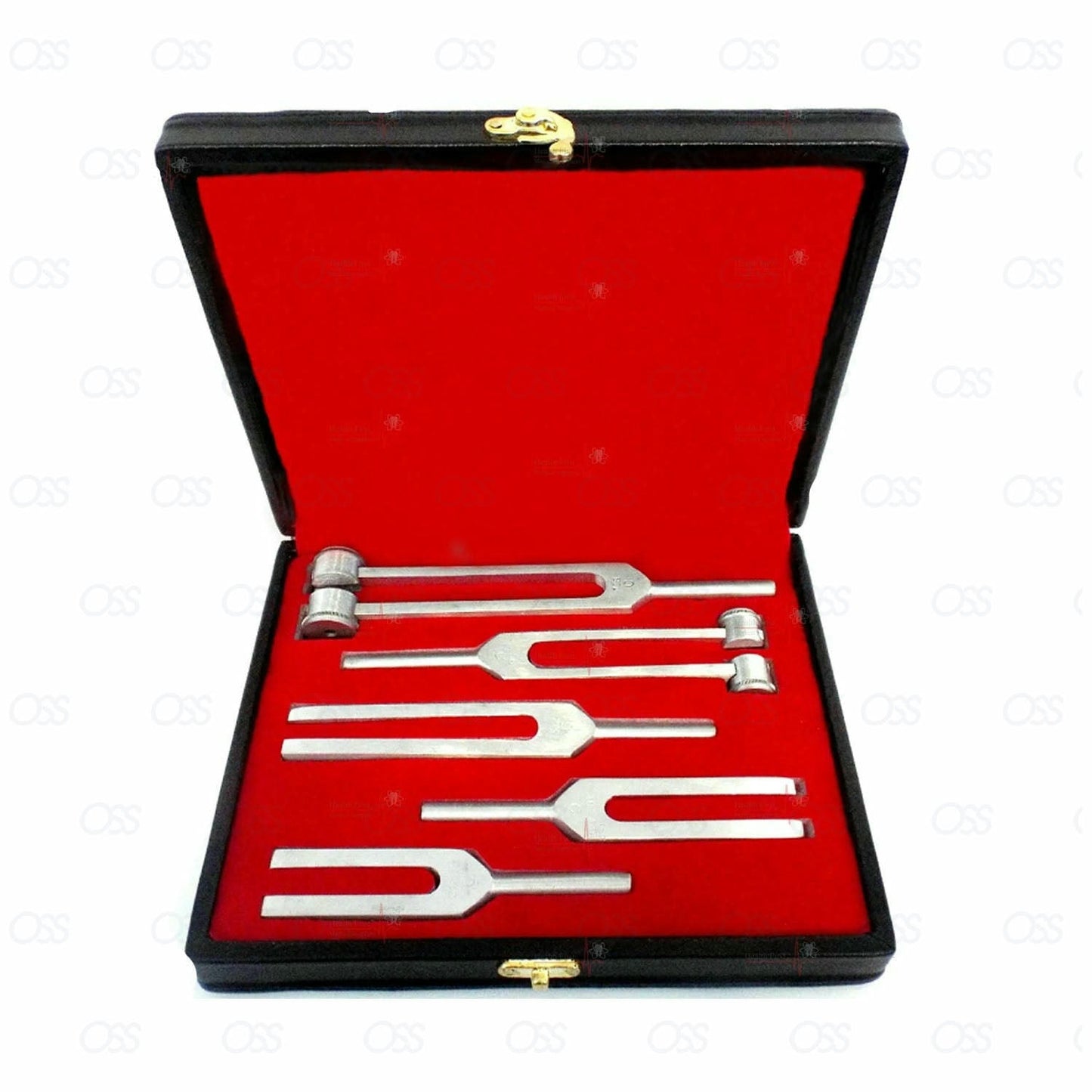 5 Pcs/Set Stainless Steel Aluminium Tuning Forks Set Medical Tuning Forks Mallet Medical Instruments Tuning Vibration Sound Therapy Tool Set