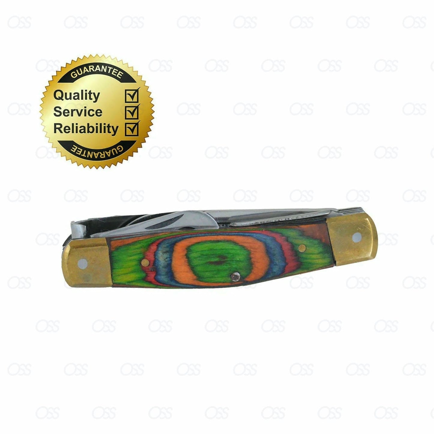 Multicolored pocket knife with a gold blade 5 in 1 hoof knife farrier trimming tool for horse hoof cleaning shaping and maintenance durable steel blade design