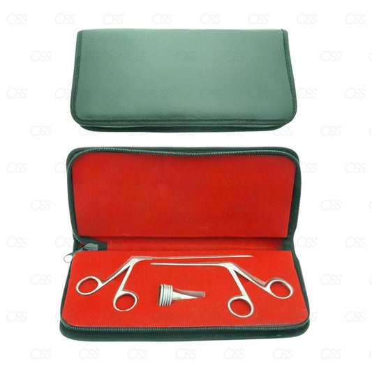 5pc Set HARTMANN Ear Speculum 2 x Micro Alligator ENT Surgical Nasal Instruments