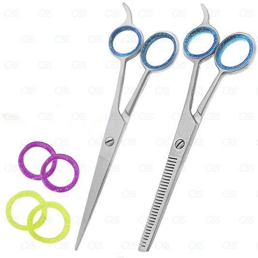 6.5" Professional Hairdressing Scissors Set Barber Hair Cutting Thinning Shears